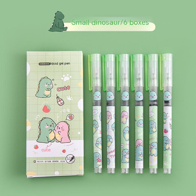 Stylo gel à séchage rapide, liquide droit, dessin animé mignon, en boîte