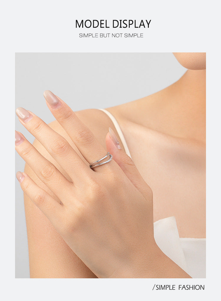 Women's Simple Double-layer Design S925 Sterling Silver Ring