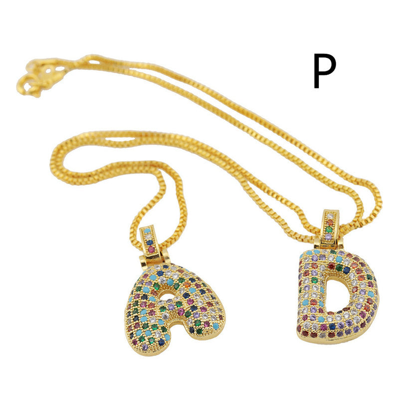 Clavicle Chain Copper Color Zircon Pendant