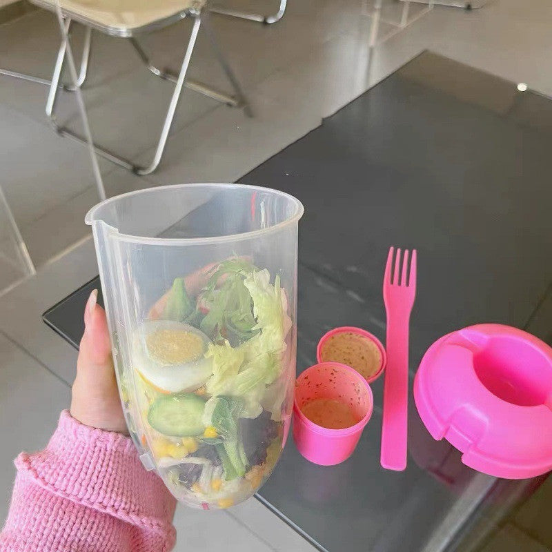 La tasse à salade de style Ins avec fourchette et couvercle est portable
