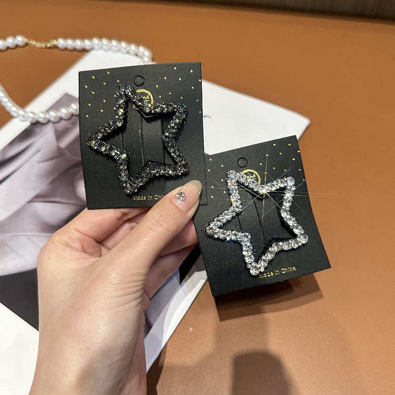 Épingle à cheveux étoile en strass Simple haut de gamme, coiffure féminine douce et Cool