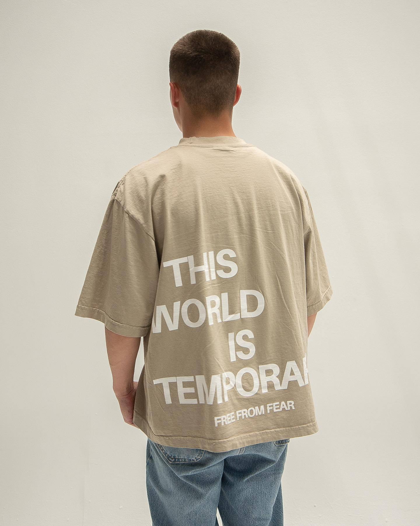 This World Is A Temporary Backletter Printed Short-sleeved T-shirt