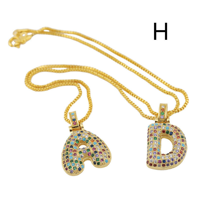 Clavicle Chain Copper Color Zircon Pendant