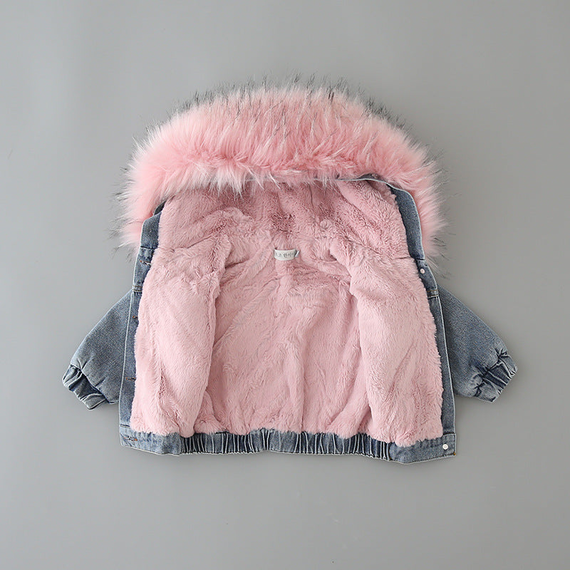 Veste en jean hiver plus filles