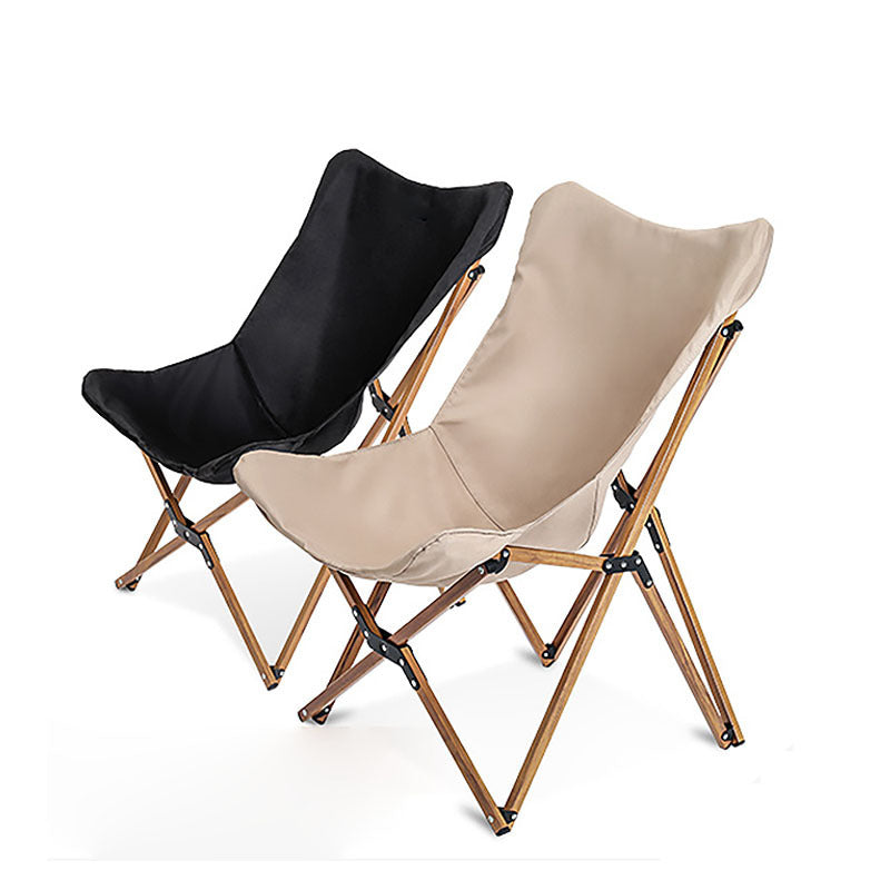 Chaise de Camping pliante en bois, tuyau en aluminium, Grain de bois, loisirs portables