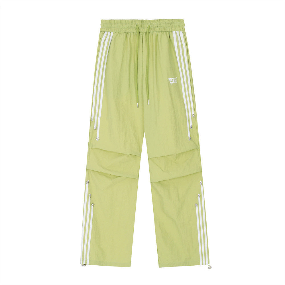Side Stripe Stitching Wide Leg Casual Trousers