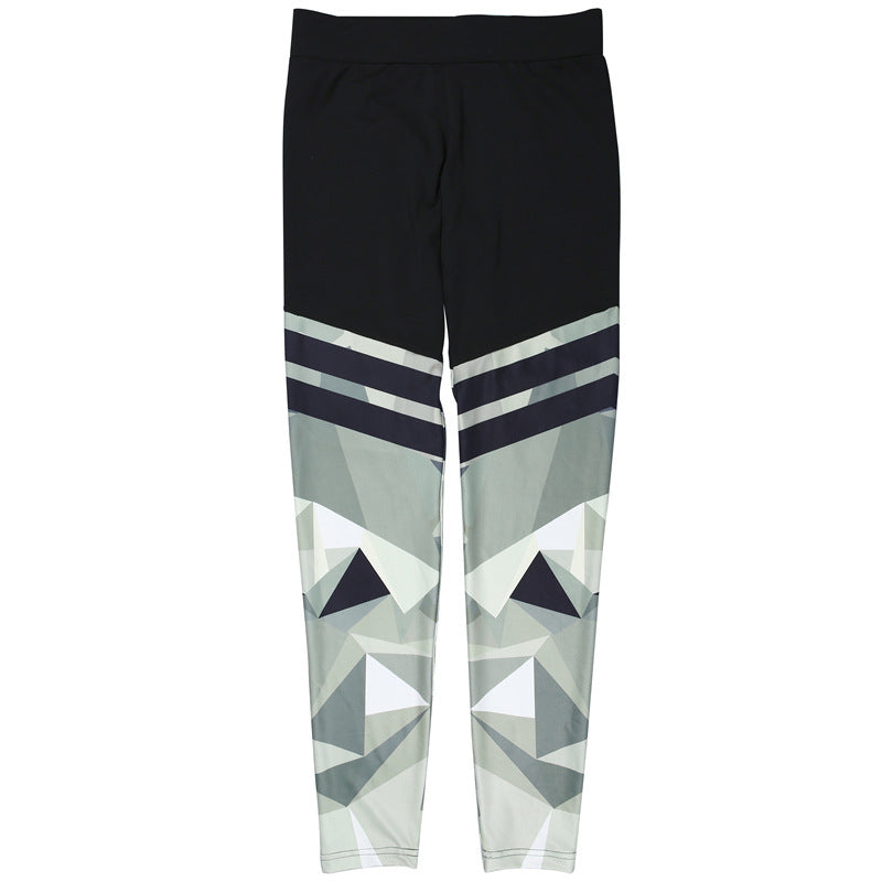 Pantalones de yoga con costuras estampadas de camuflaje