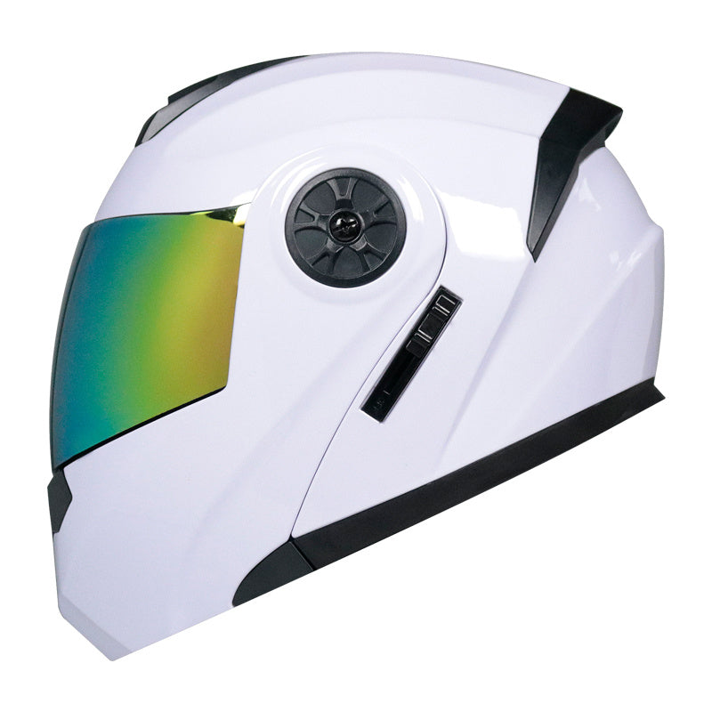 Casco descubierto de doble lente para motocicleta de invierno