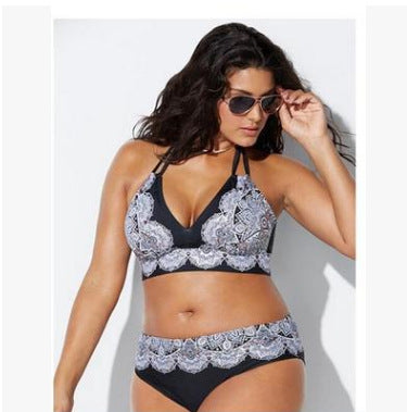 Bikini fendu imprimé