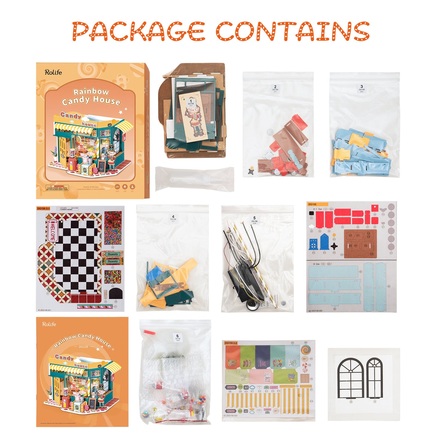 Robotime Rolife arc-en-ciel bonbons maison bricolage maison Miniature pour enfants filles cadeaux de noël 3d en bois Puzzle maison de poupée drôle jouets créatifs