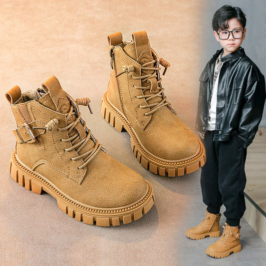 Garçon Martin bottes enfants Plus polaire court automne et hiver