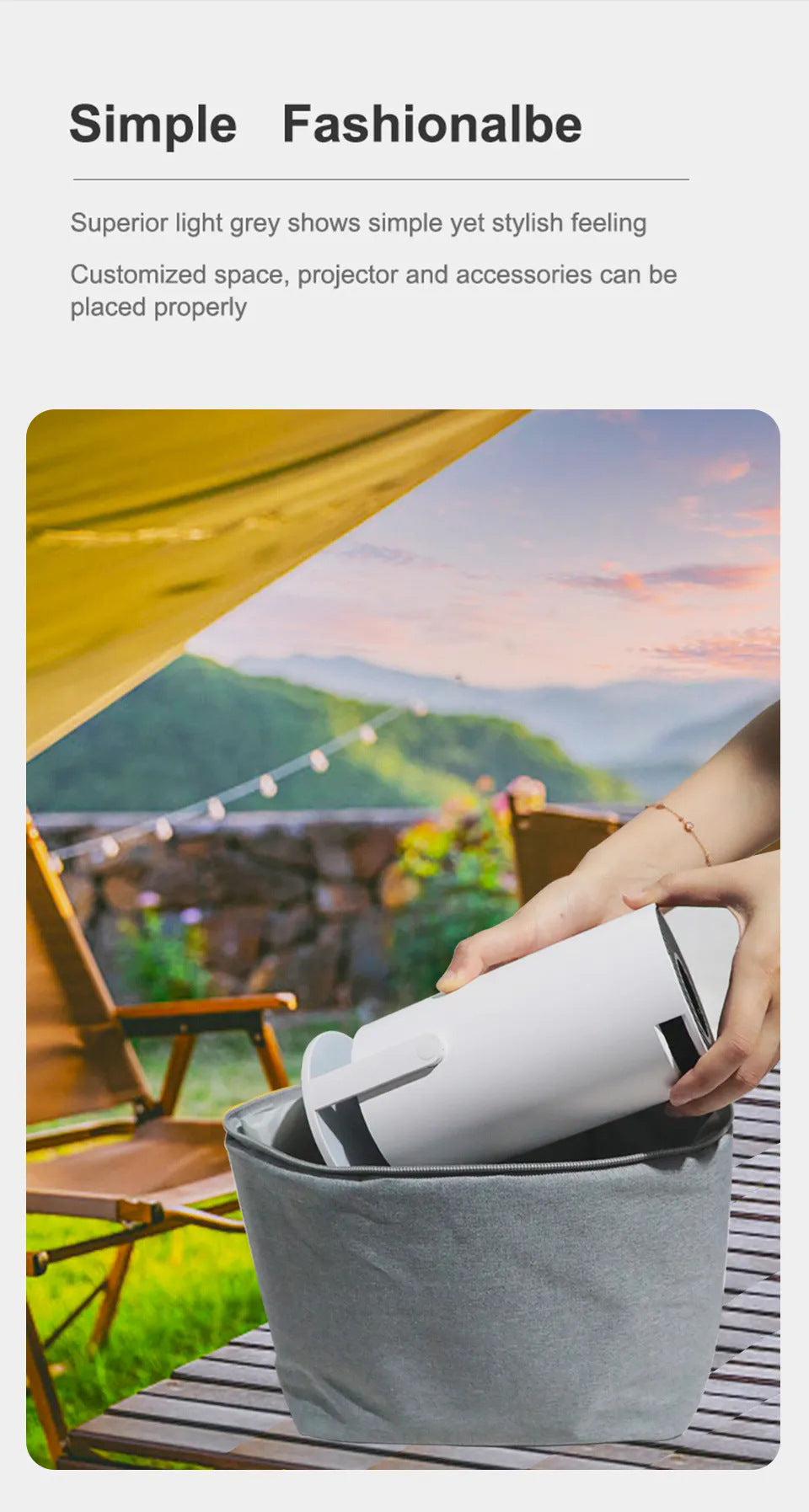 Sac de rangement de protection portable pour projecteur HY300