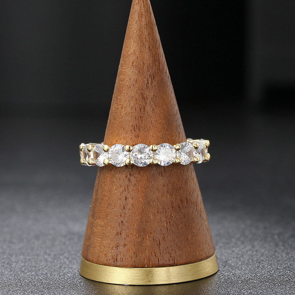 Full Diamond Round 4mm Engagement Women's Diamond Ring