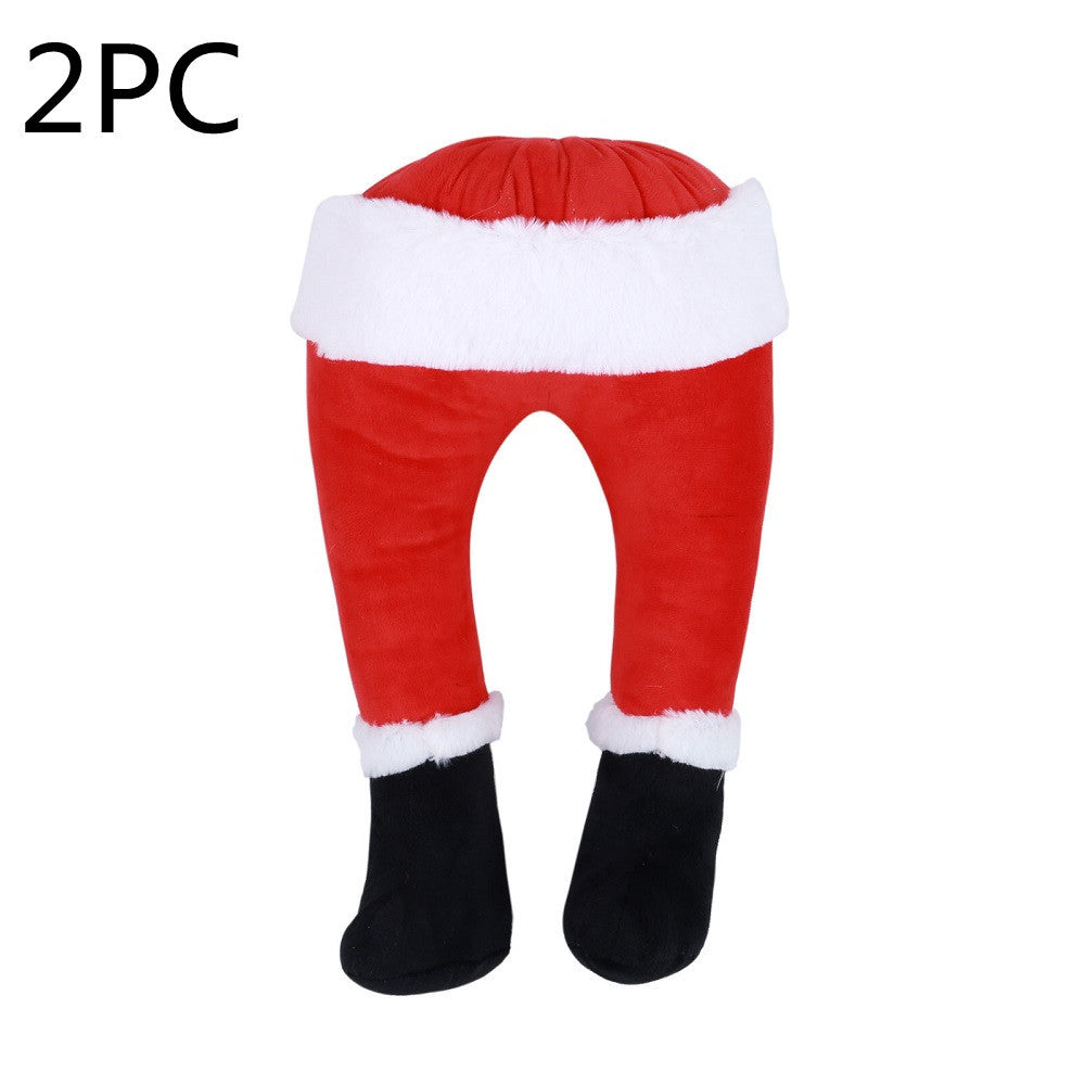 Décoration de jardin Jambes d'elfe le jour de Noël