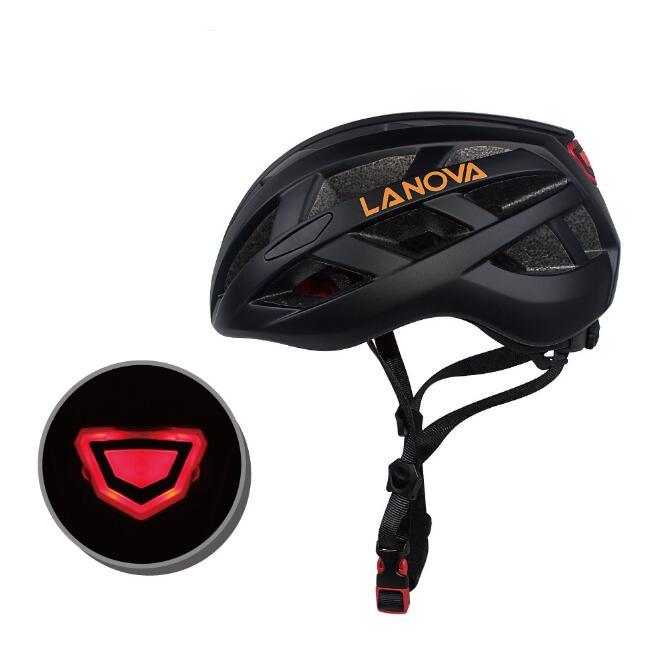 Casco de bicicleta de una sola pieza masculino y femenino con luz.