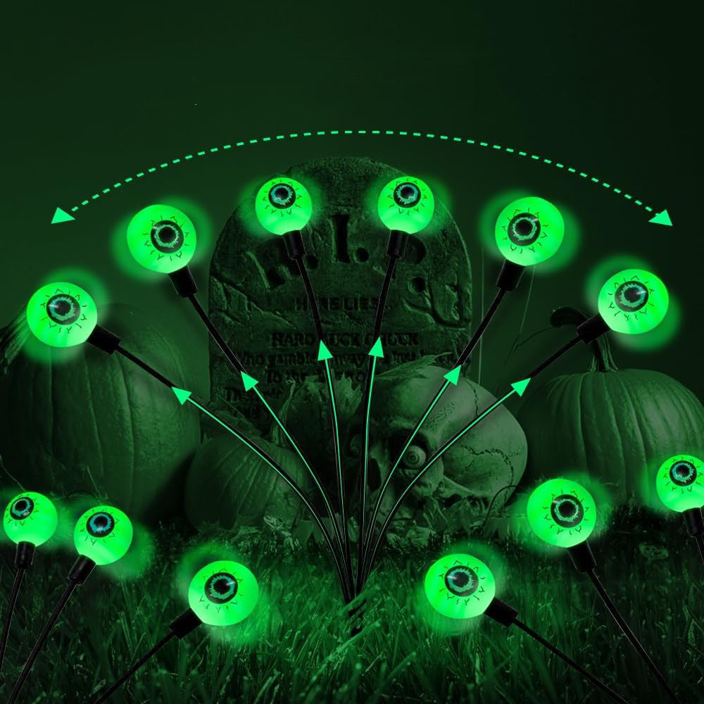 Luces de cadena con energía solar Lámpara de ojo Salida de piso de Halloween