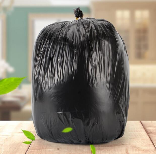 Grand sac en plastique jetable épais noir à bouche plate, grand sac en plastique de qualité alimentaire pour la cuisine
