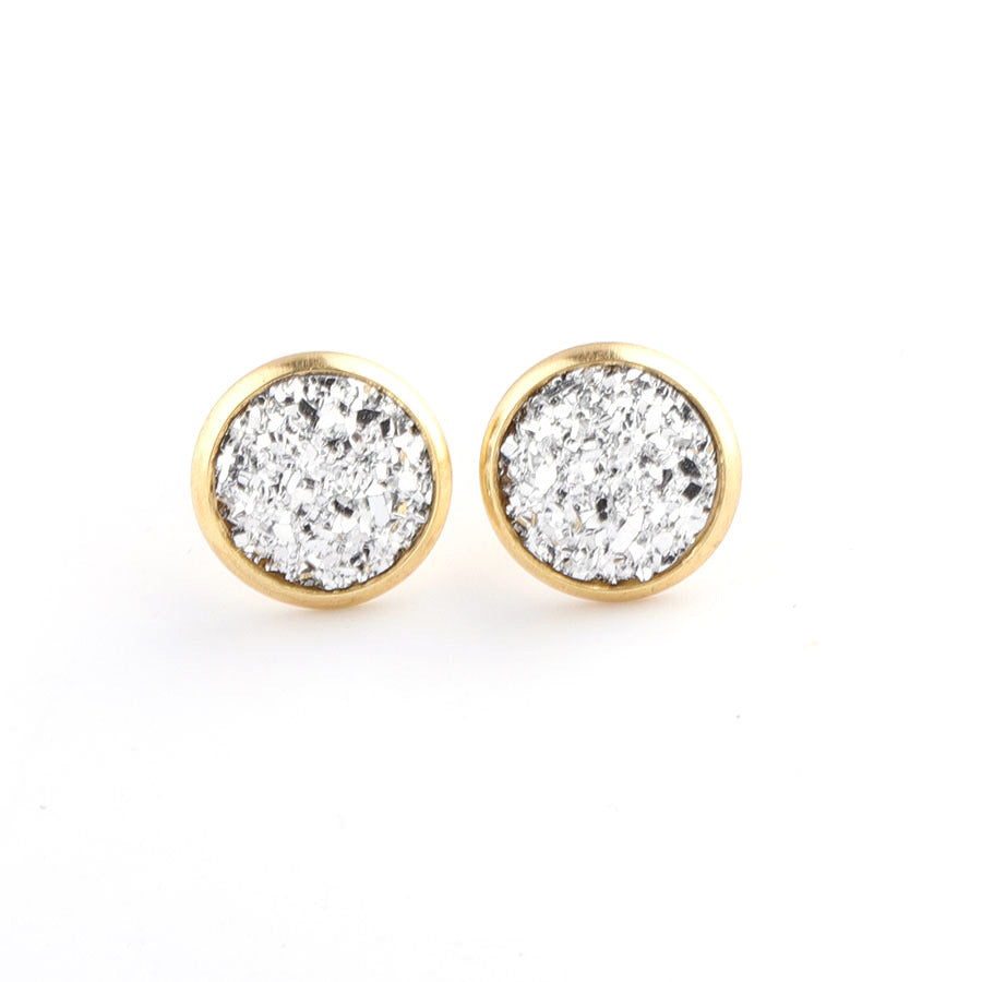 Boucles d'oreilles à tige étoilées en acier inoxydable plaqué or