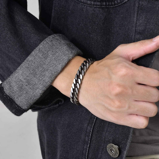 Ornement de bracelet épais pour hommes en acier inoxydable européen et américain