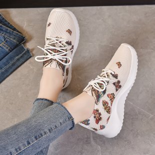 Nouveau Mouche tissé maille mode Muffin bas chaussures décontractées compensées femmes