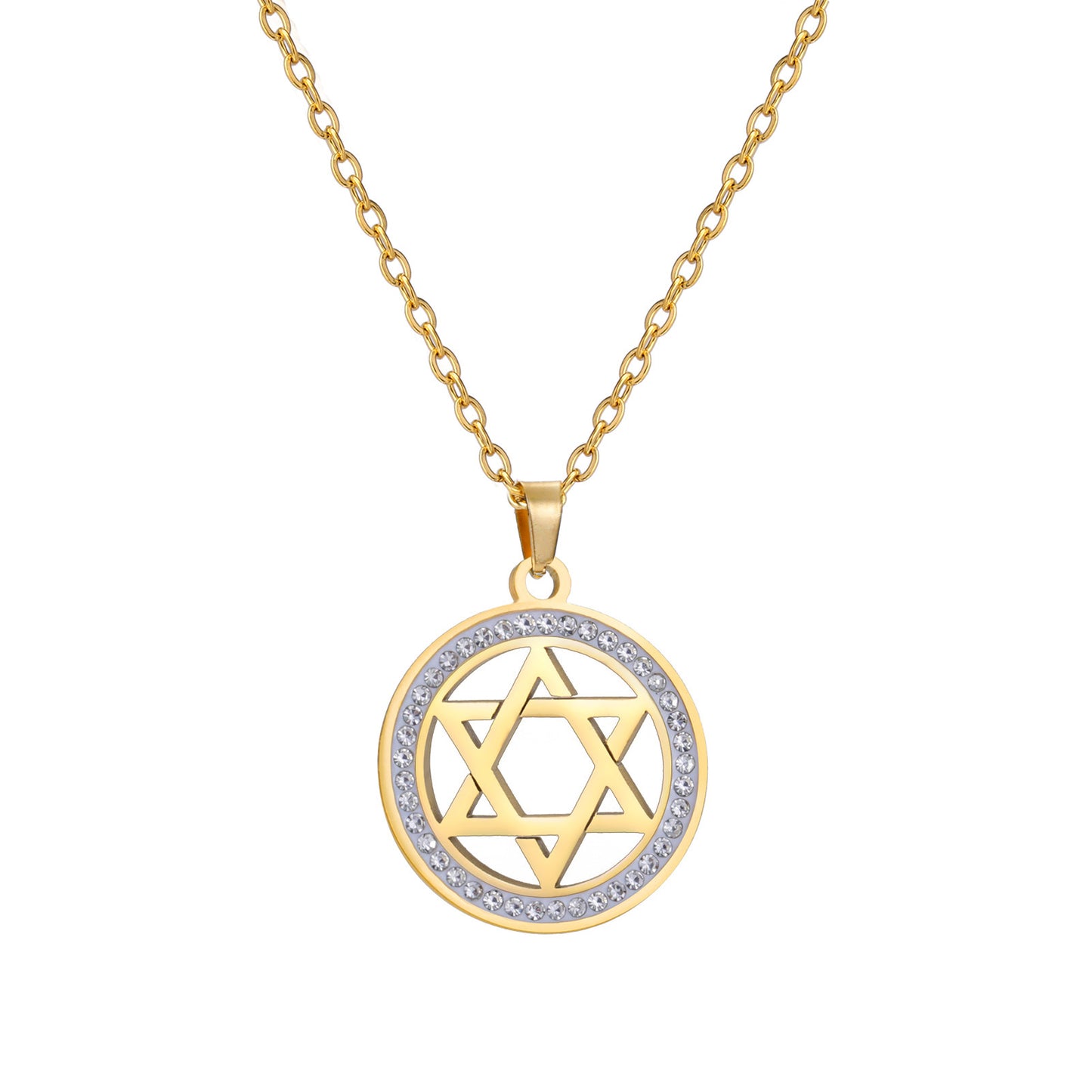 Women's Fashion Stainless Steel Transparent Zircon Chain Necklace
