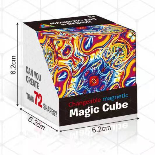 Cube magique à géométrie solide, jouet à déformation magnétique modifiable