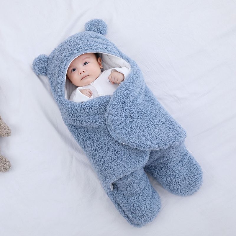Enveloppe de sac de couchage pour bébé, couverture d'emmaillotage d'hiver pour nouveau-né