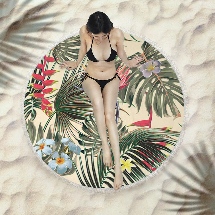 Serviette de plage à franges serviette de bain ronde serviette de plage