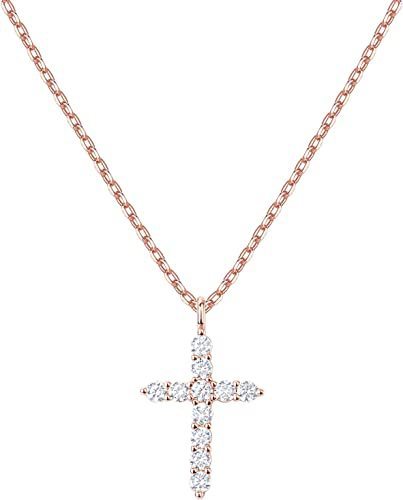 925 Sterling Silver Cross Item Full Diamond Necklace