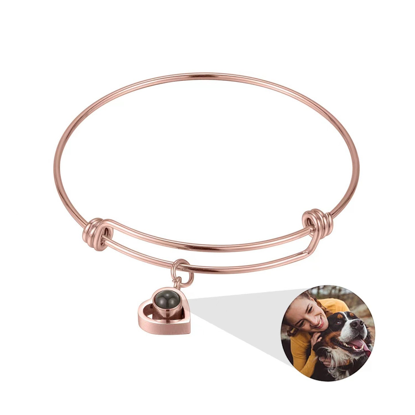 Bracelet d'amour simple en acier titane pour femmes