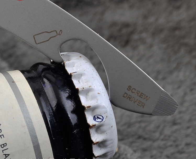 Llavero multifunción con artilugios geométricos, anillo metálico, mosquetón, destornillador edc