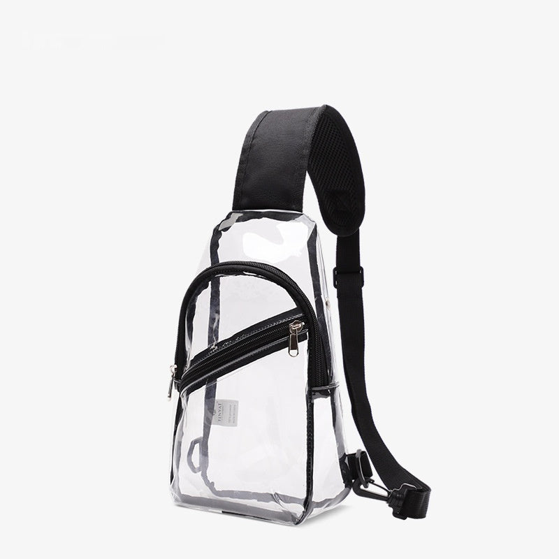 Bolso de pecho transparente impermeable de PVC para hombre