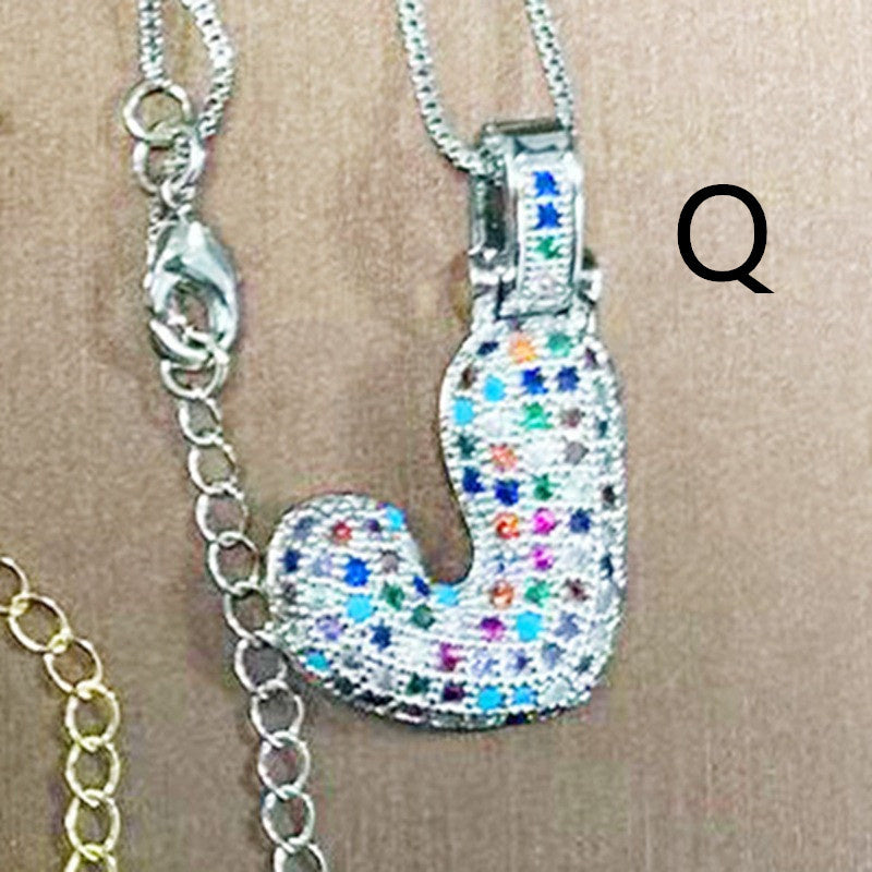 Clavicle Chain Copper Color Zircon Pendant