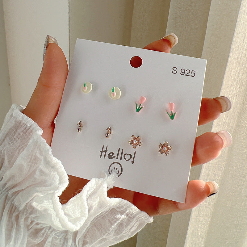 Boucles d'oreilles à tige en argent sterling pour femme