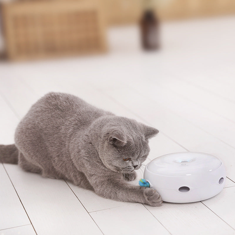 Juguete eléctrico para gatos, divertido, inteligente, palo para gato, plato giratorio automático