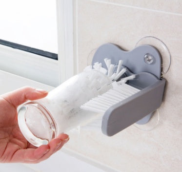Brosse murale à aspiration créative, brosse de nettoyage de verre, tasse rotative de cuisine, tasse de thé, brosse de tasse