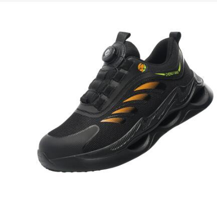 Chaussures de Protection du travail tissées volantes avec bouton d'arrivée transfrontalière, embout en acier
