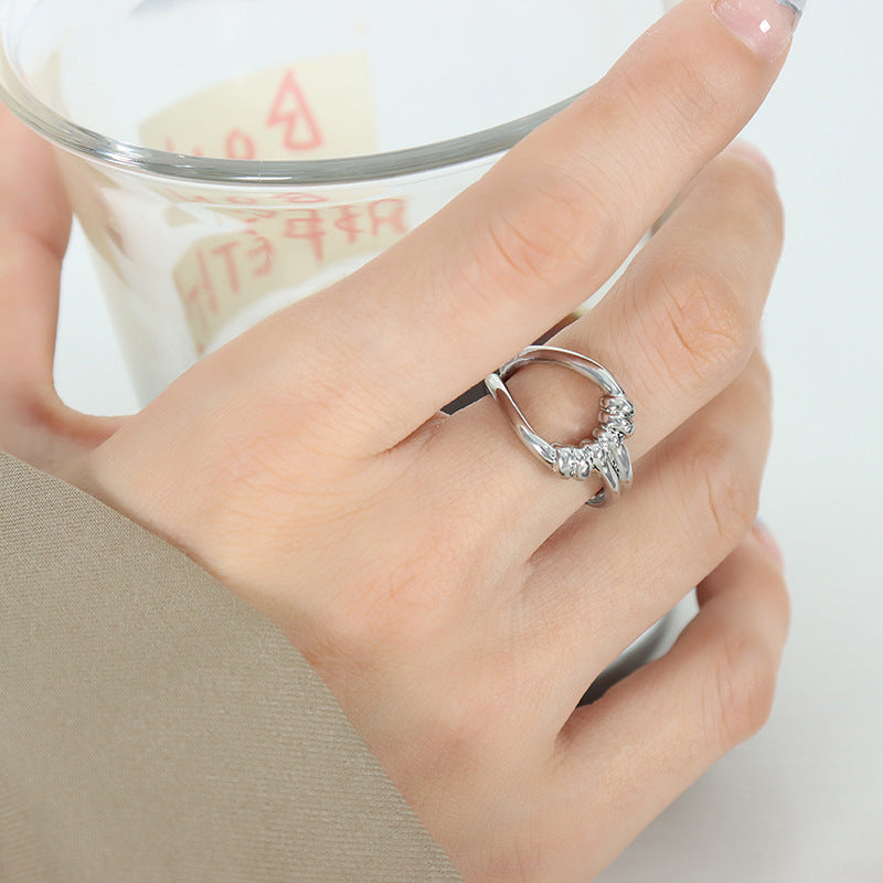 Women's Titanium Steel Hollow Ring