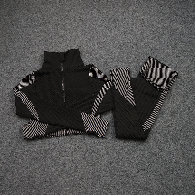 Costume de yoga de sport de pantalon de fitness extensible trois pièces