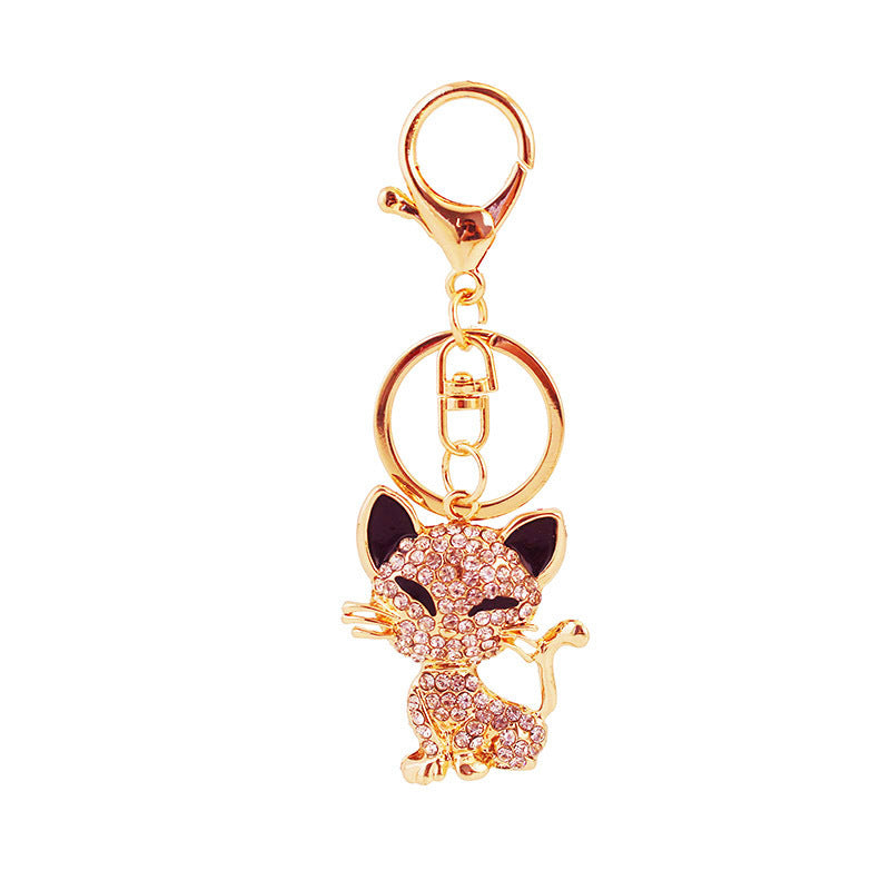 Plisser les yeux mignons renard Animal alliage porte-clés accessoires pendentif porte-clés