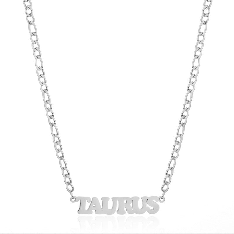 New 304 Stainless Steel 18K Gold Simple Twelve Constellations Necklace