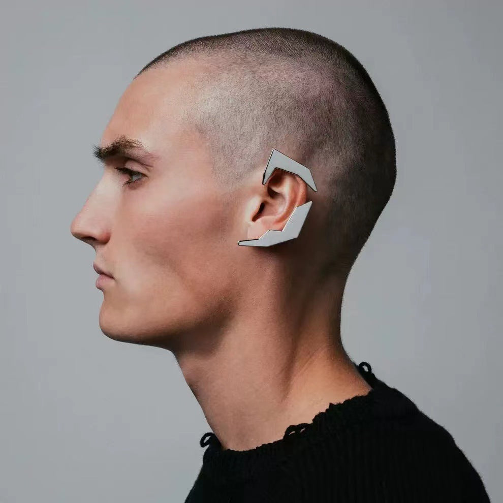 Boucles d'oreilles de polissage en cuivre de style mécanique futur