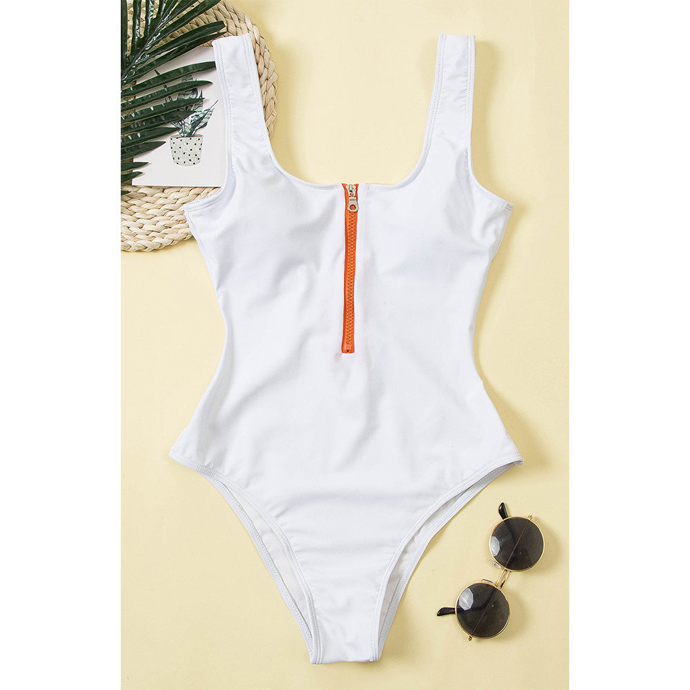 Maillot de bain une pièce imprimé, sexy, fermeture éclair, pour femmes