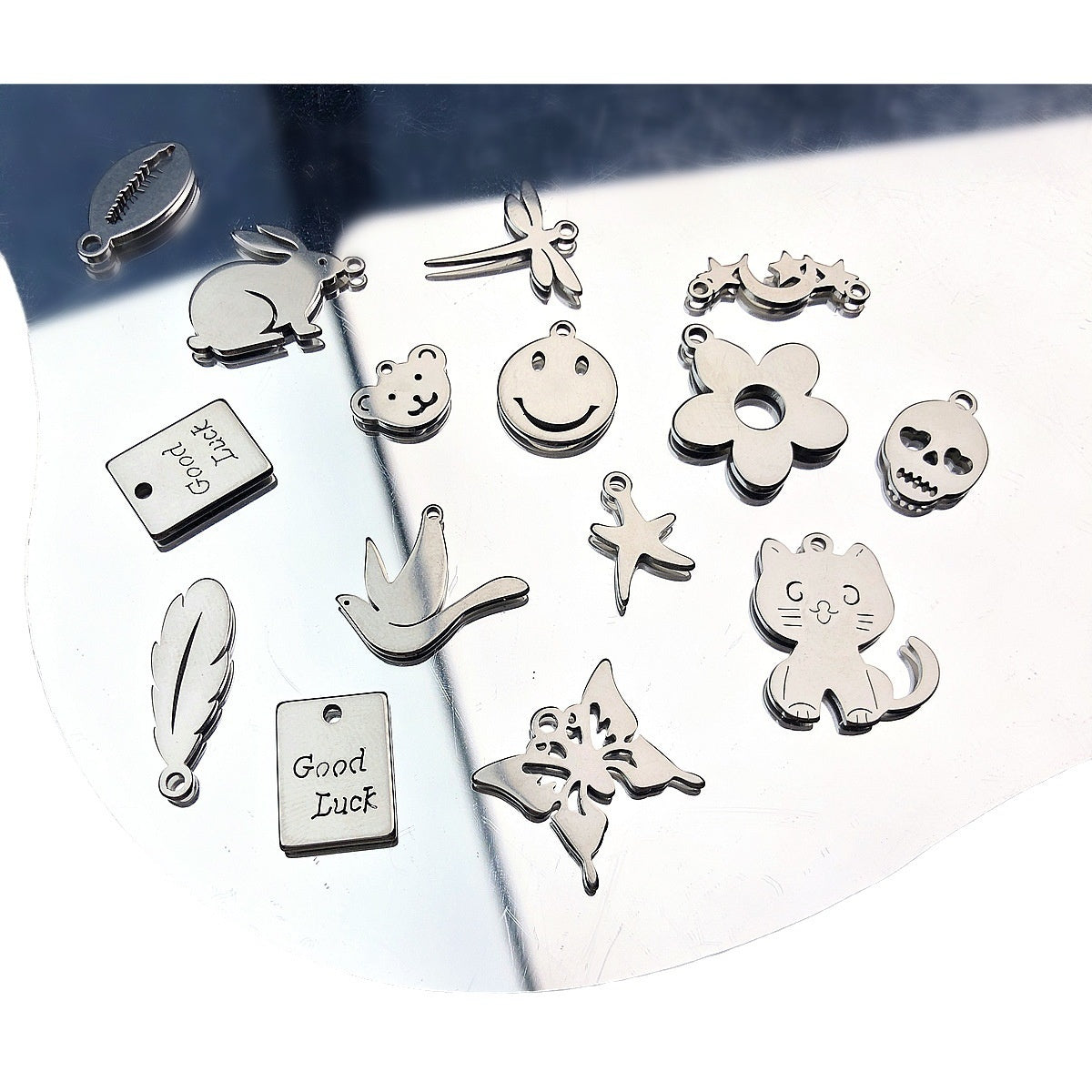 Millennium Sweet Girl Trendy Cool Bear Butterfly Cross Pendant Necklace DIY Handmade Beaded