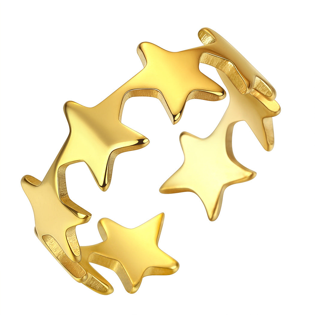 Anillo ajustable de estrella pequeña para mujer joyería vintage