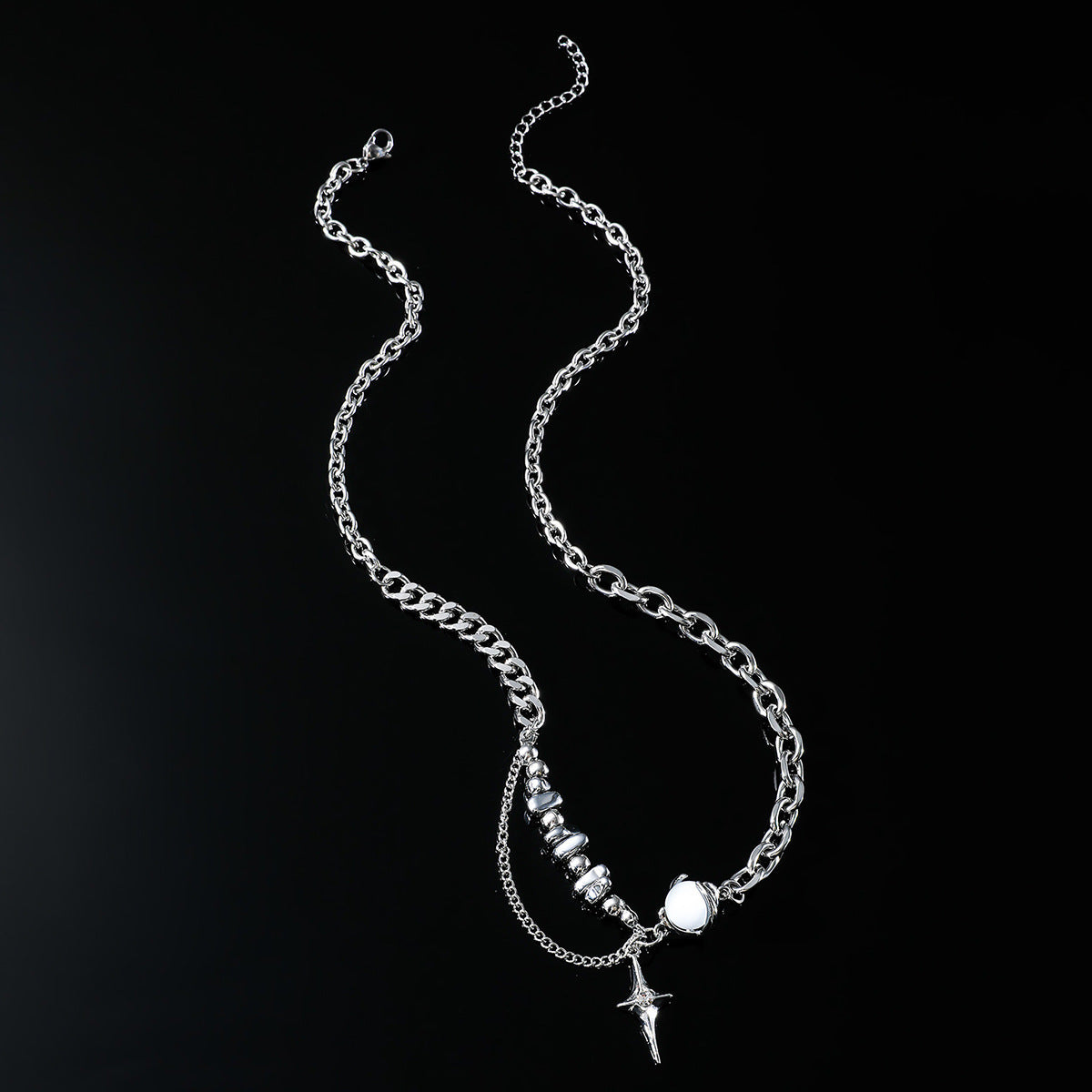 Collar cruzado con costura de acero de titanio a la moda para hombres y mujeres