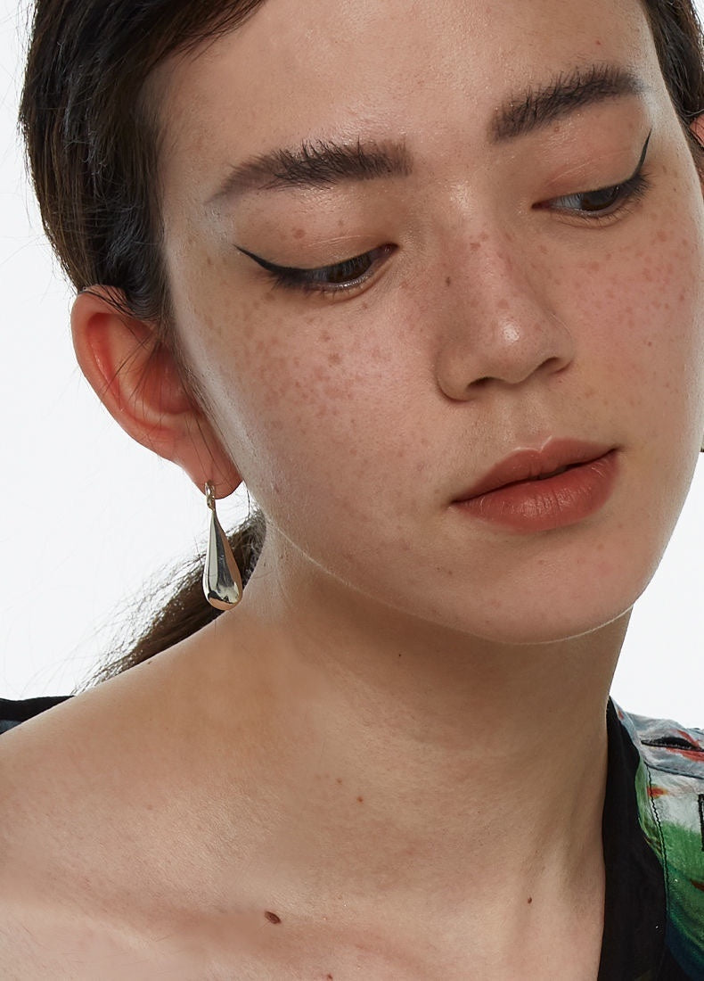 Pendientes de plata 925 simples con lágrimas irregulares