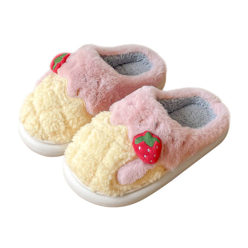 Pantoufles d'hiver en coton antidérapantes pour femmes, pantoufles d'intérieur en peluche pour la maison