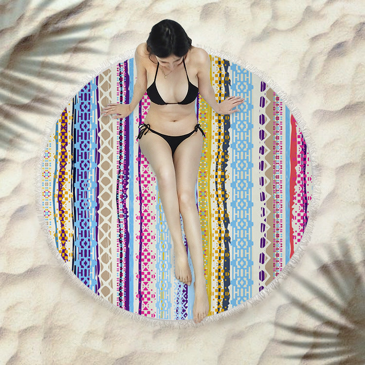 Serviette de plage à franges serviette de bain ronde serviette de plage