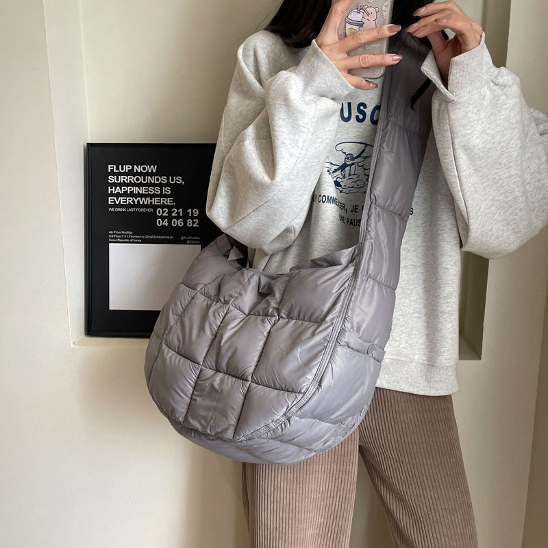 Sac en coton à carreaux de grande capacité pour femme